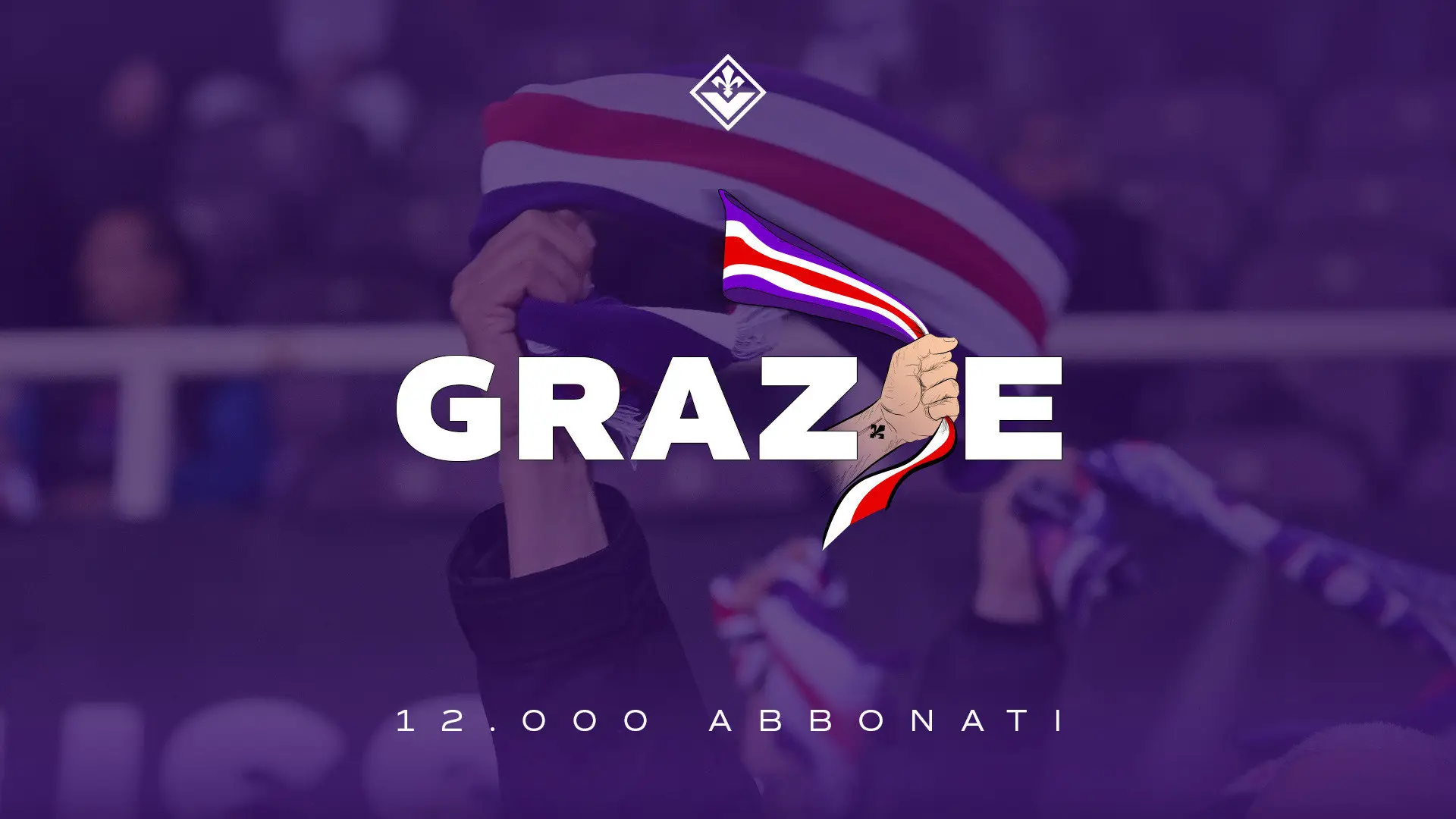 Un ringraziamento speciale ai nostri 12.000 abbonati Fiorentina